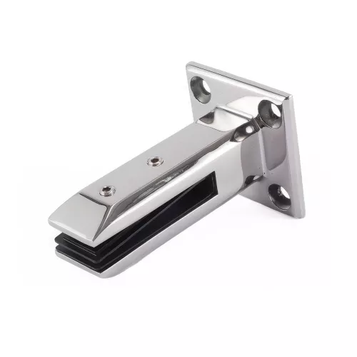 Brushed Silver Heavy Duty Stainless Steel Square Glass Clamp