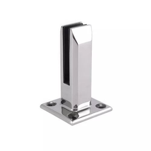 Brushed Silver Heavy Duty Stainless Steel Square Glass Clamp